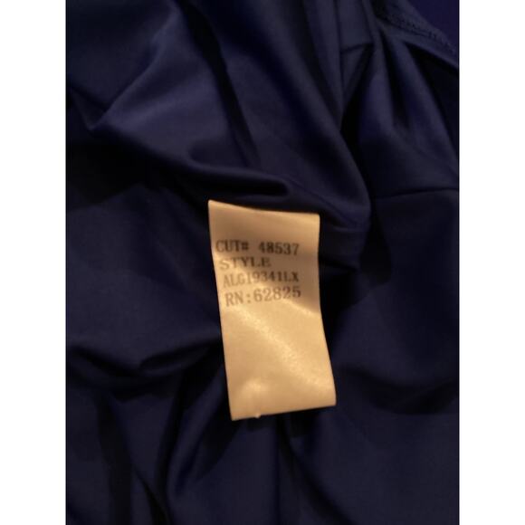 Tadashi Shoji DELTA OFF-THE-SHOULDER SEQUIN CREPE GOWN Saphire blue LG19341LX - Picture 10 of 16